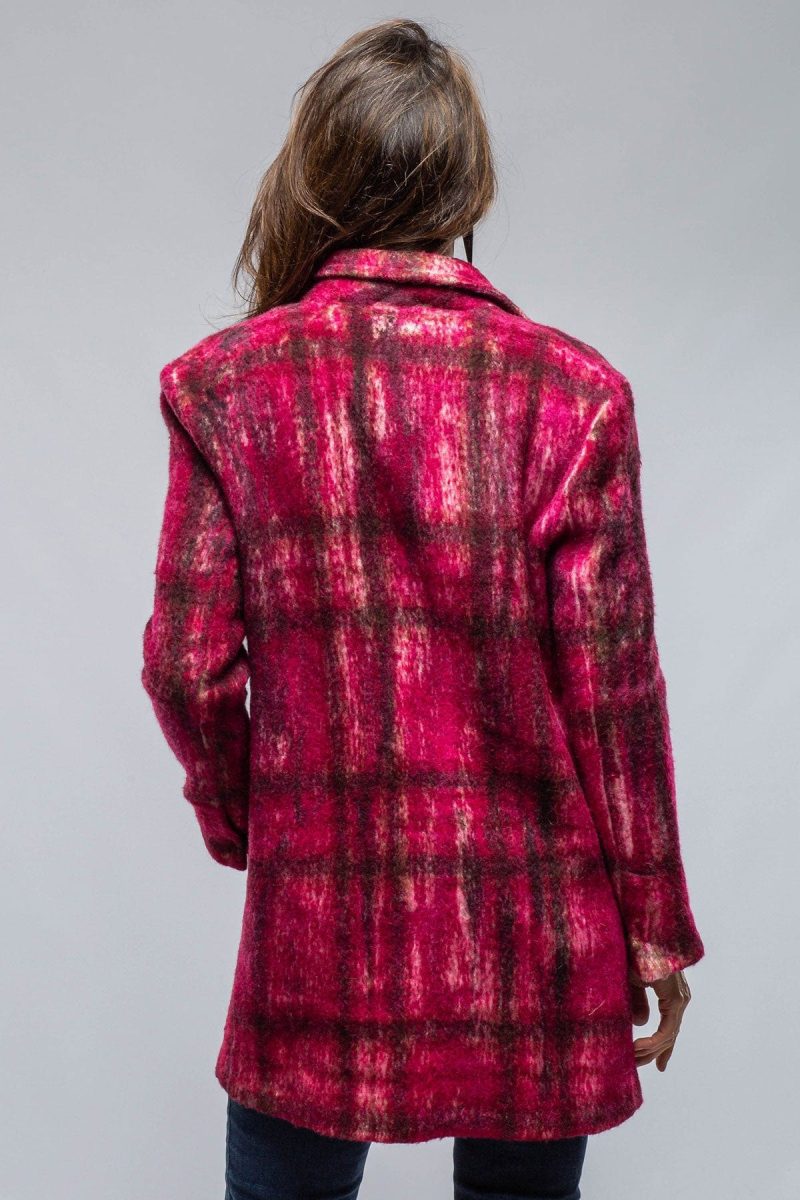 avant toi cupola tartan painted 3 4 coat in cherry ladies outerwear cloth axels vail 39751512457450