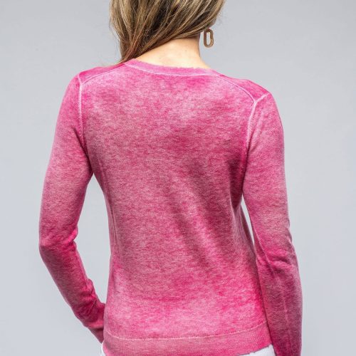 avant toi pari v neck sweater in hibiscus pink ladies sweaters axels vail 39117074399466