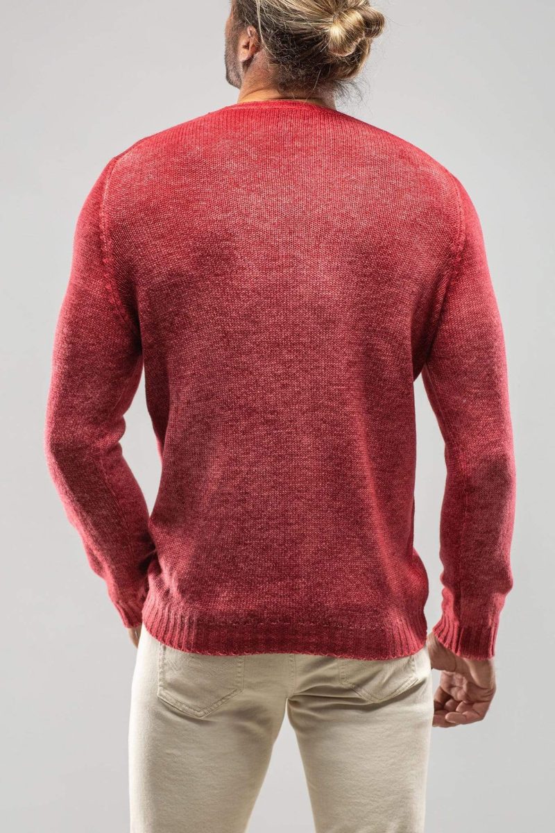 avant toi round neck off gauge crew in wine mens sweaters axels vail 29941364752573