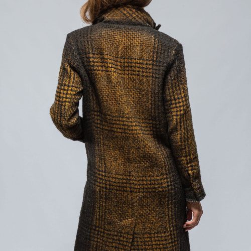 avant toi tartan cashmere overcoat in mustard black ladies outerwear cloth axels vail 39449431965930