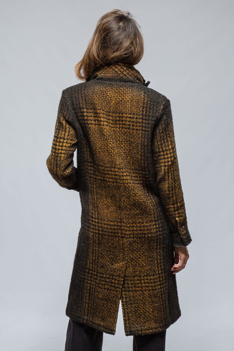 avant toi tartan cashmere overcoat in mustard black ladies outerwear cloth axels vail 39449431965930