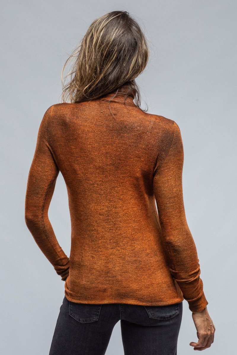 avant toi tizzy fitted turtleneck sweater in shaded rust ladies sweaters axels vail 38053048778986