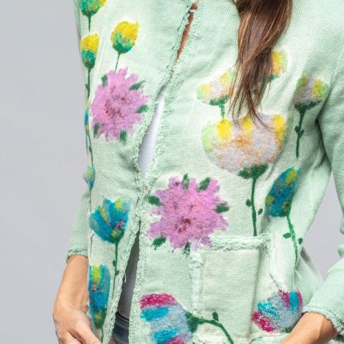 avant toi wildflower cropped jacket in jade ladies tailored jackets axels vail 40081131045098