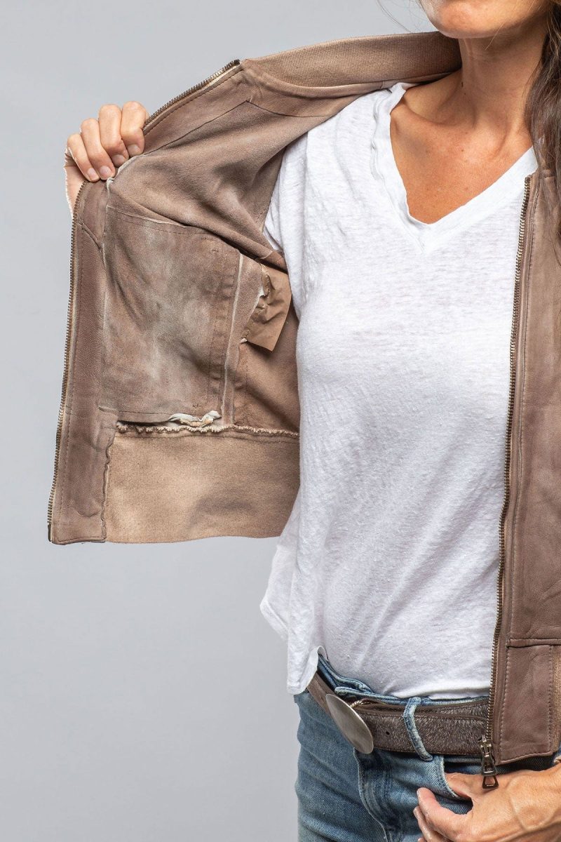 axel s mila lightweight leather jacket in stone ladies outerwear leather axels vail 40243423183082