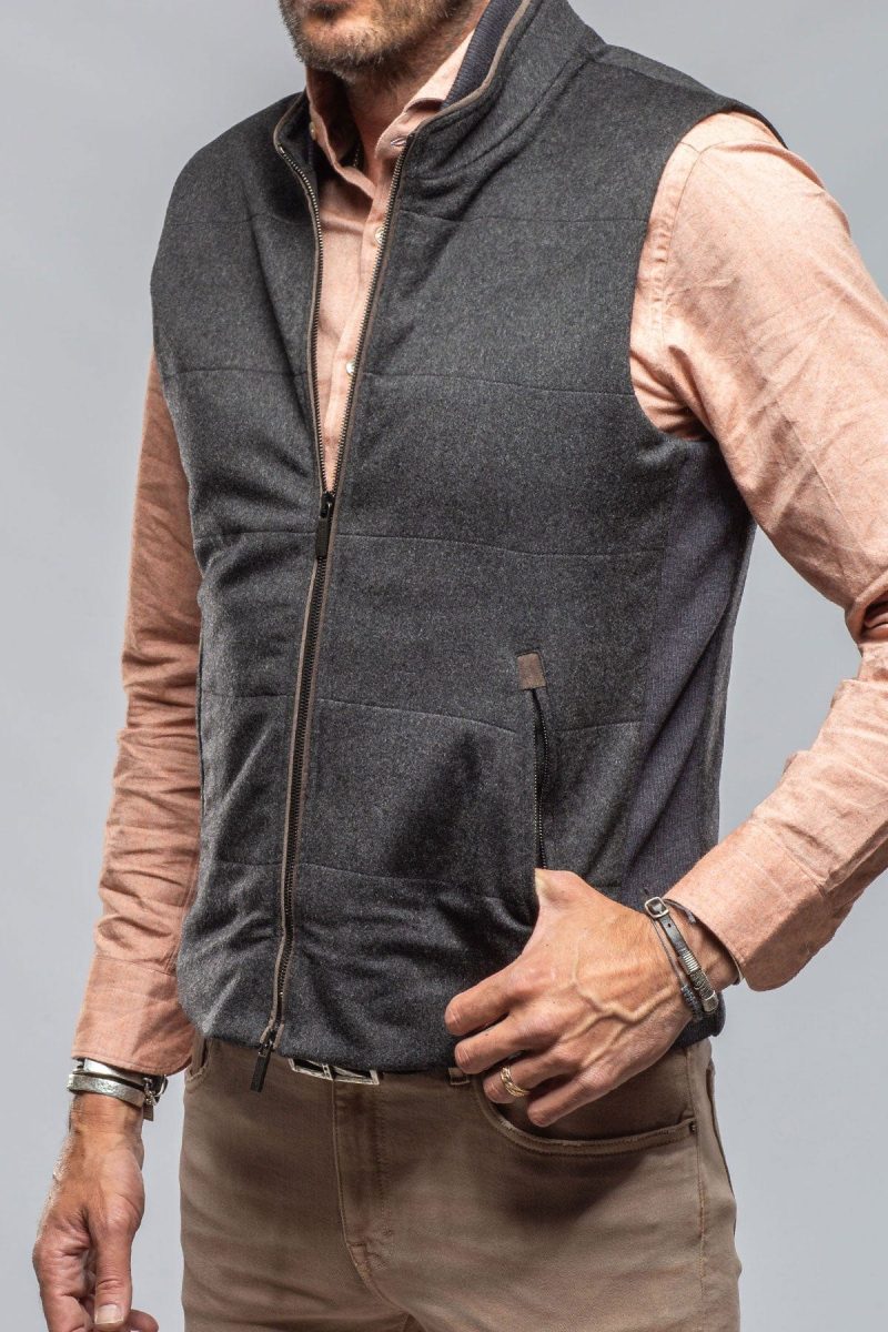 axels bdsr alba cashmere vest in charcoal mens outerwear cloth axels vail 40264787132650