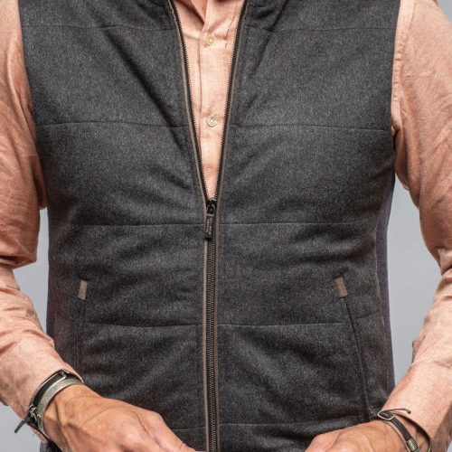 axels bdsr alba cashmere vest in charcoal mens outerwear cloth axels vail 40264787230954