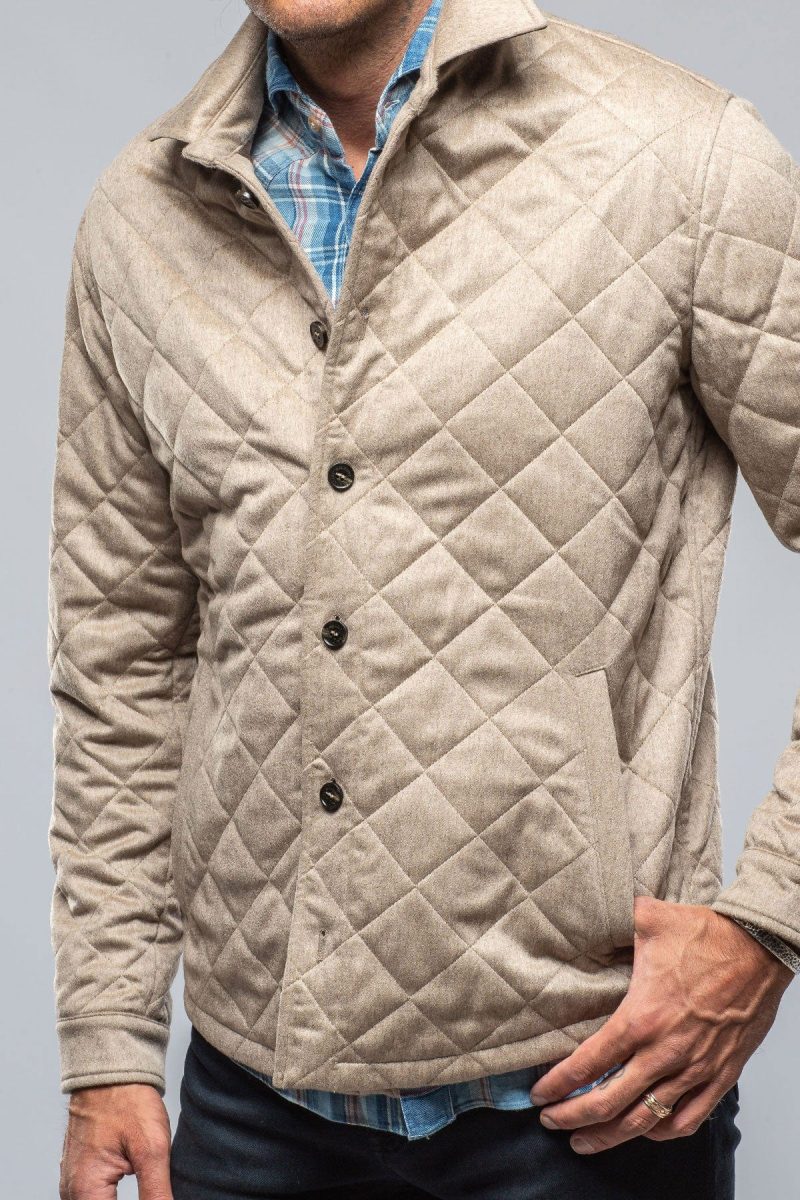 axels bdsr dutton quilted cashmere jacket in camel mens outerwear cloth axels vail 39415343841514