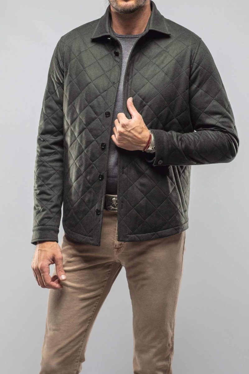 axels bdsr dutton quilted cashmere jacket in olive mens outerwear cloth axels vail 28208511779005