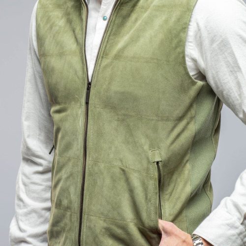 axels bdsr huracan suede vest in green mens outerwear leather axels vail 39751527399658