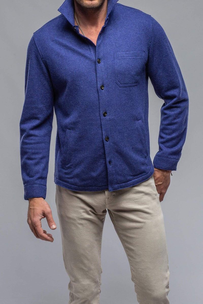 axels bdsr tony cashmere overshirt in blue mens sweaters axels vail 36240116809962