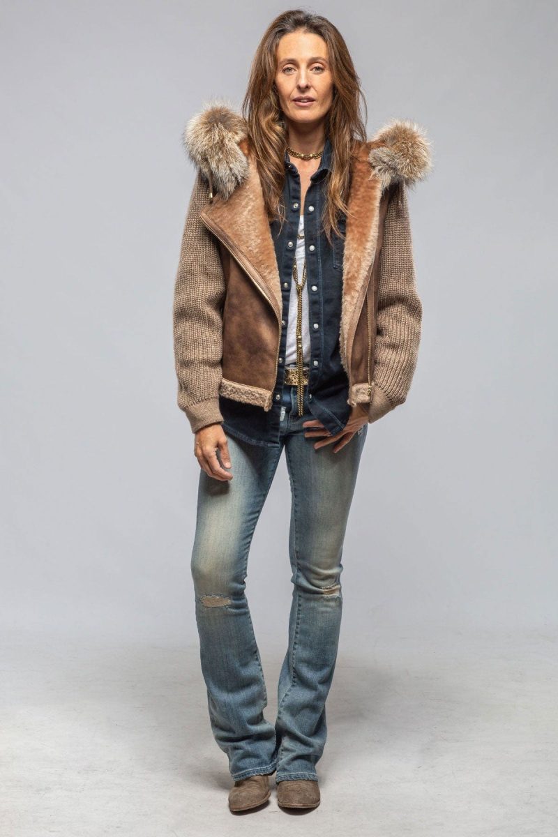 axels beki side zip shearling ladies outerwear shearling axels vail 40339450364138