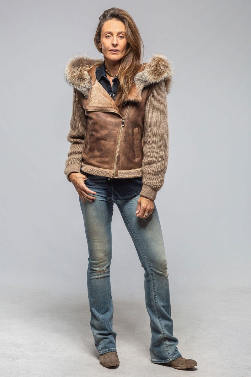 axels beki side zip shearling ladies outerwear shearling axels vail 40339450724586