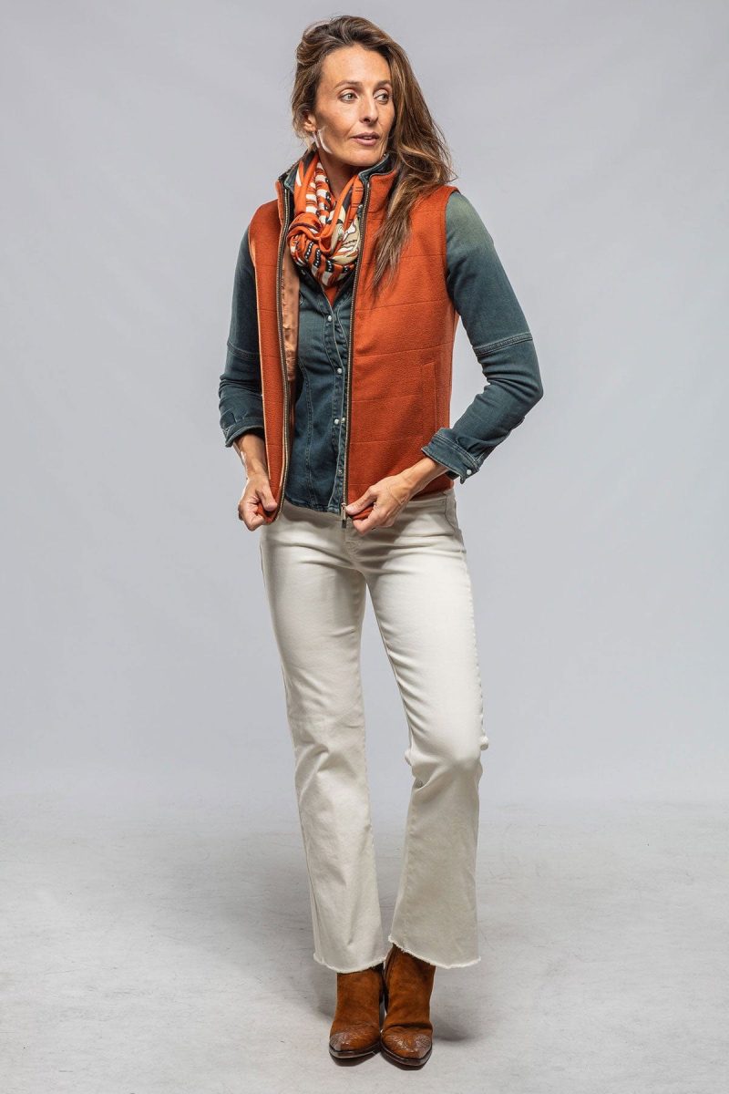 axels diana vest in rust ladies outerwear cloth axels vail 40228917248234