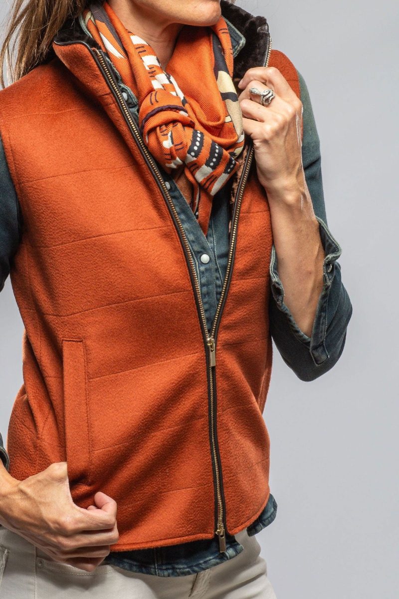 axels diana vest in rust ladies outerwear cloth axels vail 40228917903594