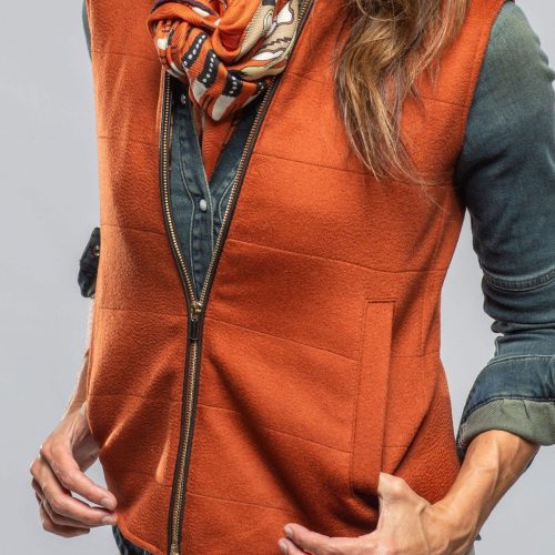 axels diana vest in rust ladies outerwear cloth axels vail 40228918362346