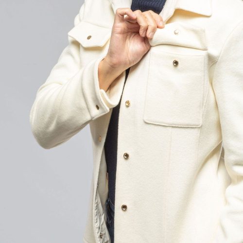 axels eloise virgin wool shirt jacket in white ladies outerwear cloth axels vail 40312413159658