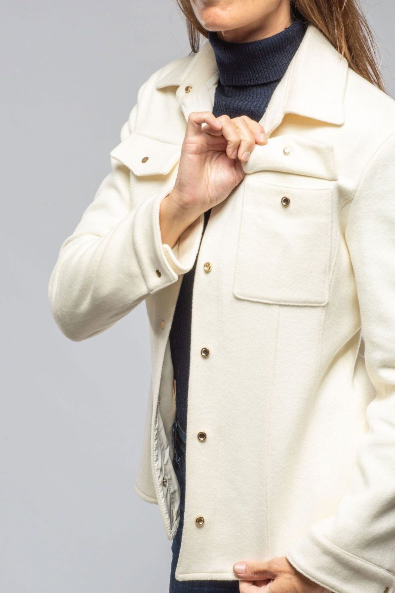 axels eloise virgin wool shirt jacket in white ladies outerwear cloth axels vail 40312413159658