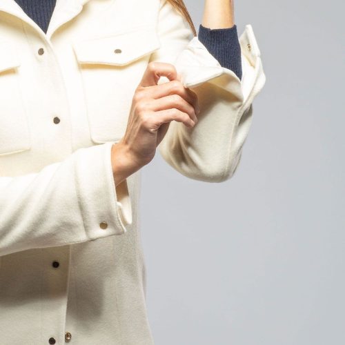 axels eloise virgin wool shirt jacket in white ladies outerwear cloth axels vail 40312413683946