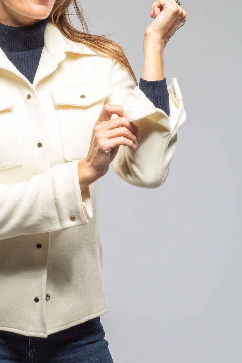 axels eloise virgin wool shirt jacket in white ladies outerwear cloth axels vail 40312413683946