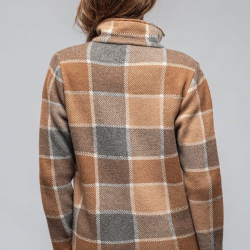 axels fulvia cashmere plaid shirt in brown ladies sweaters axels vail 40287584452842