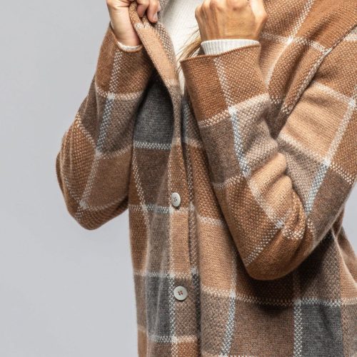 axels fulvia cashmere plaid shirt in brown ladies sweaters axels vail 40287584518378