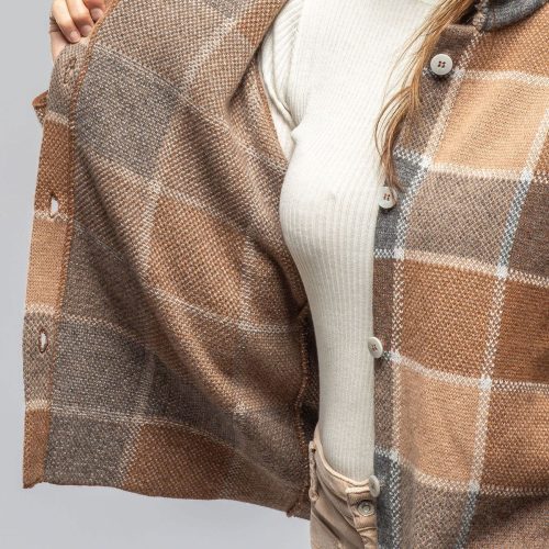 axels fulvia cashmere plaid shirt in brown ladies sweaters axels vail 40287584649450