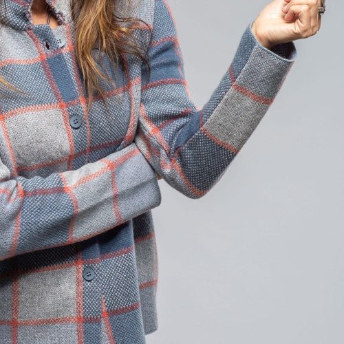 axels fulvia cashmere plaid shirt in denim ladies sweaters axels vail 40287584944362