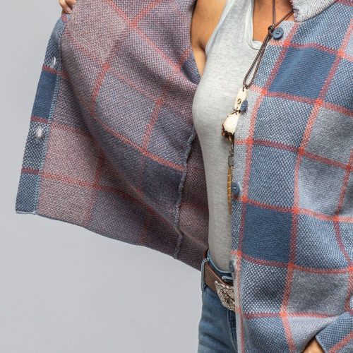 axels fulvia cashmere plaid shirt in denim ladies sweaters axels vail 40287585140970