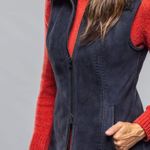 axels geneva shearling vest in blue ladies outerwear shearling axels vail 40228929175786