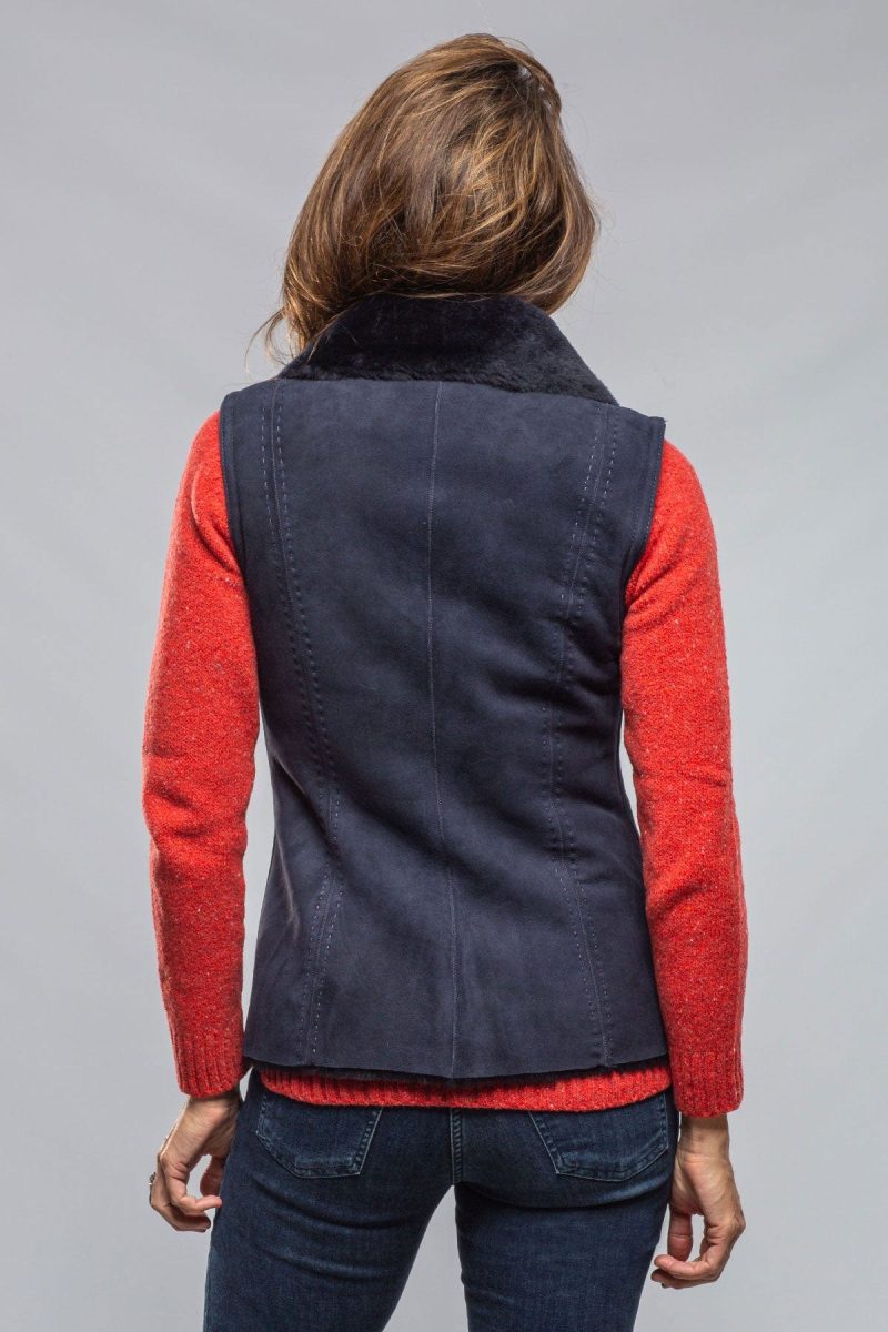 axels geneva shearling vest in blue ladies outerwear shearling axels vail 40228929339626