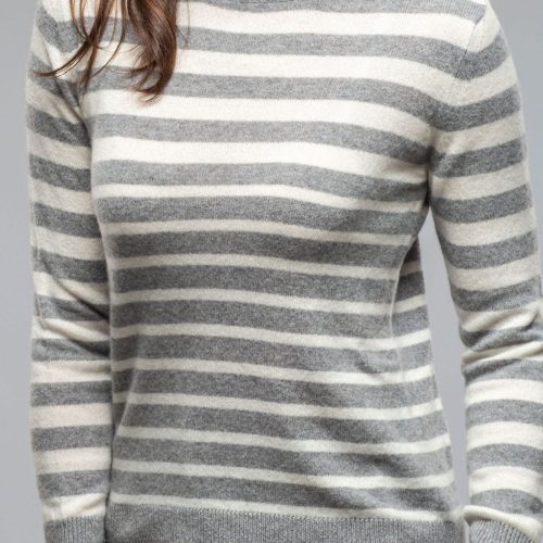 axels georgi cashmere striped button collar in grigo luna ladies sweaters axels vail 40466604589290