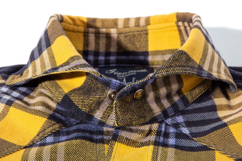 axels gp altai brushed cotton check in yellow mens shirts axels vail 40394366517482