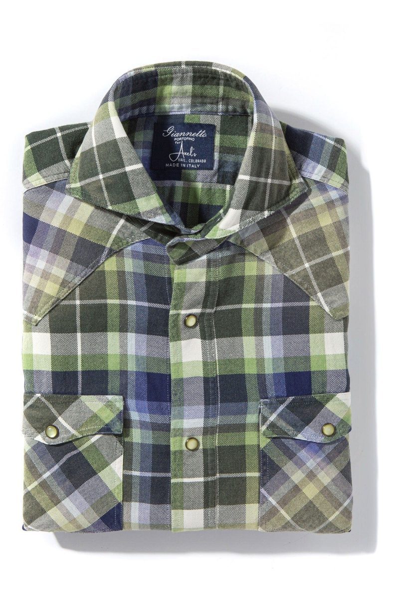 axels gp annamite cotton western shirt in green mens shirts axels vail 40526943420650