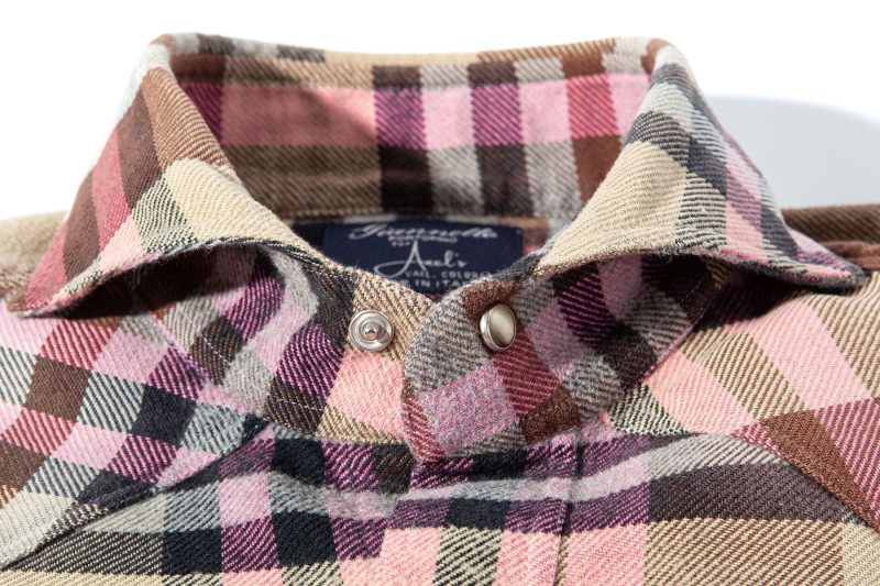 axels gp drakensberg brushed cotton check in brown pink mens shirts axels vail 40394365010154