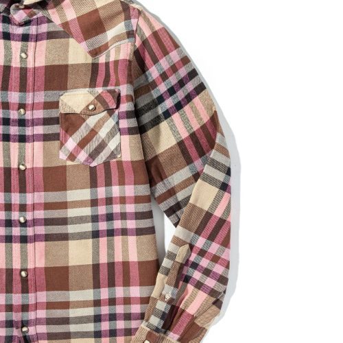 axels gp drakensberg brushed cotton check in brown pink mens shirts axels vail 40394365075690