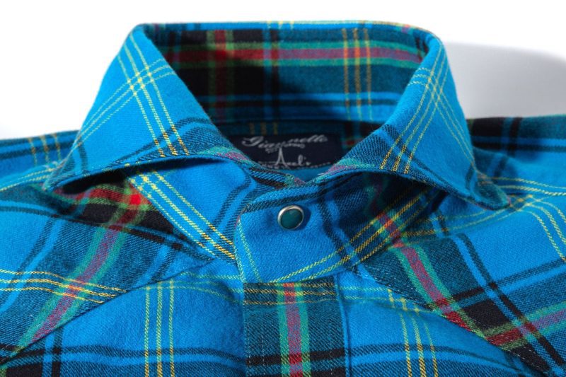 axels gp lena brushed cotton check in royal mens shirts axels vail 40526942568682