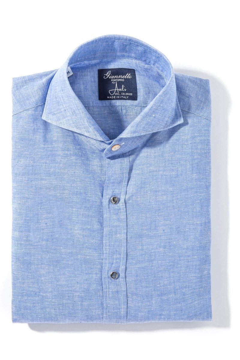 axels gp mach linen cotton shirt in blue mens shirts axels vail 39894822715626