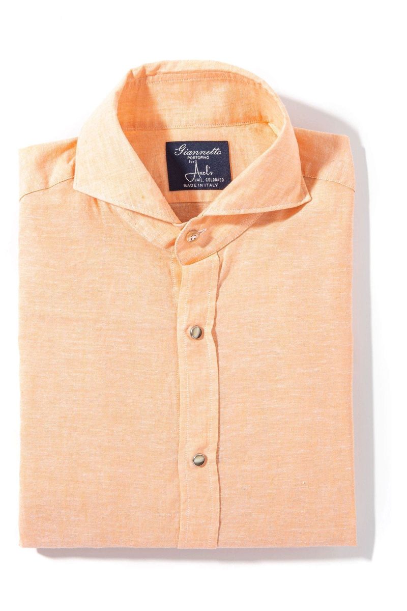 axels gp mach linen cotton shirt in orange mens shirts axels vail 39894805250282