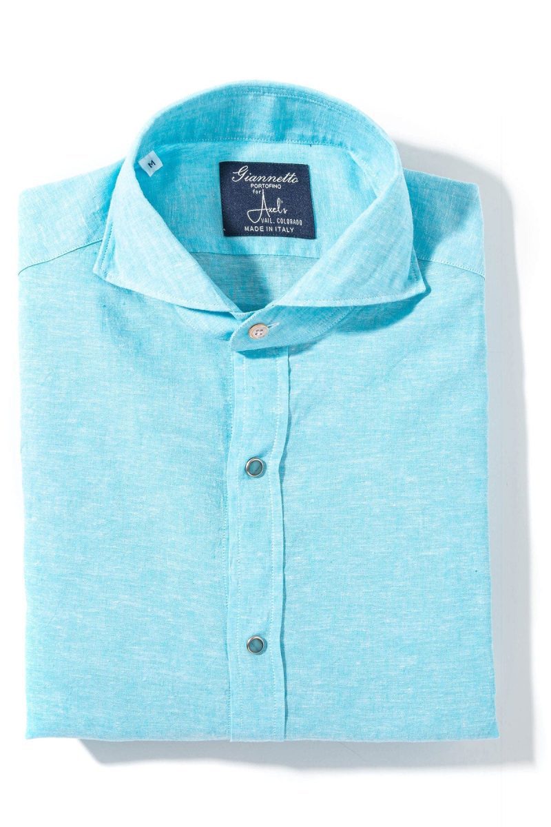 axels gp mach linen cotton shirt in turquoise mens shirts axels vail 39894804857066