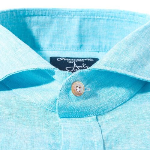 axels gp mach linen cotton shirt in turquoise mens shirts axels vail 39894804955370