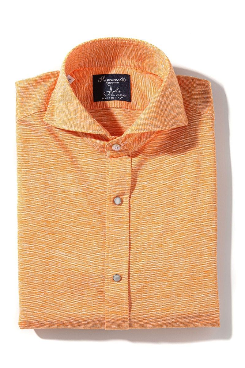 axels gp schwinn cotton linen shirt in orange mens shirts axels vail 40099715842282