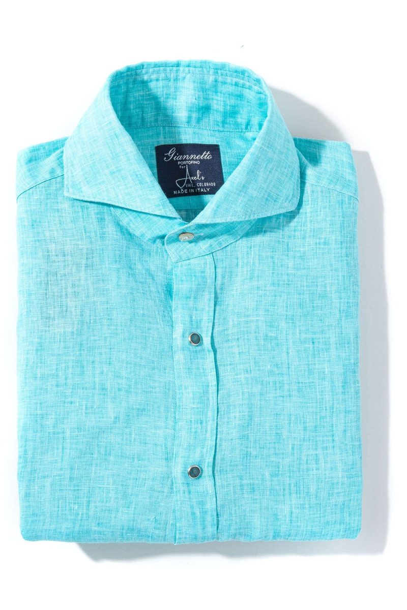 axels gp sorgue linen shirt in aqua marine mens shirts axels vail 39205583388906