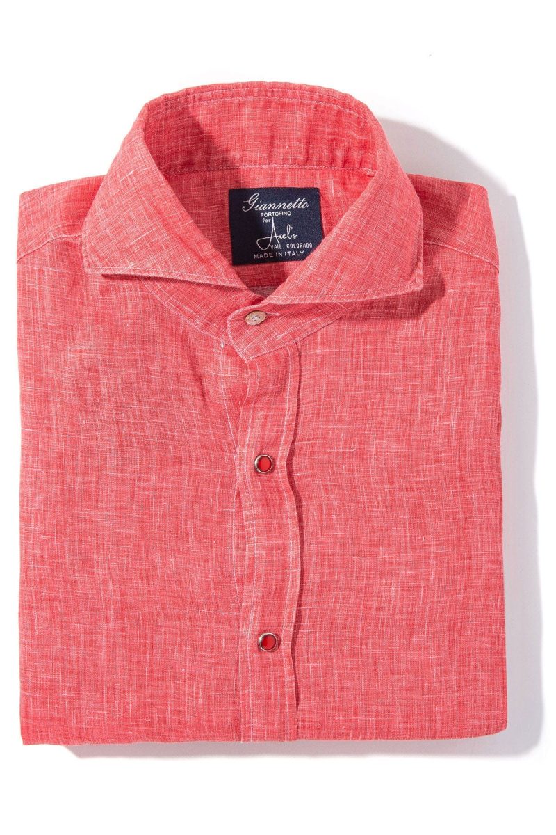 axels gp sorgue linen shirt in red mens shirts axels vail 39205507530986