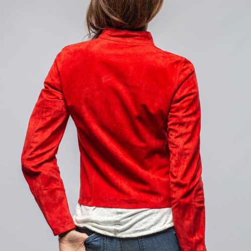 axels helen suede short jacket in rossa ladies outerwear leather axels vail 40591338045674