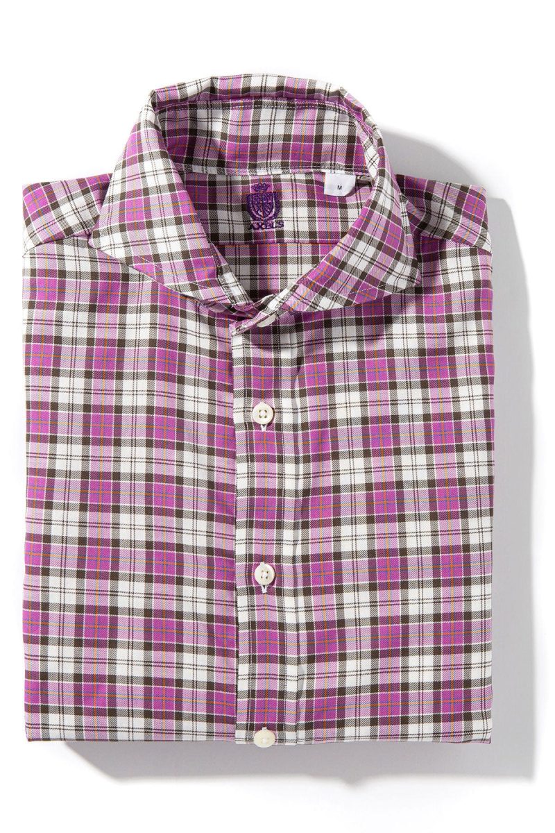 axels is lacoss cotton shirt in purple and white mens shirts axels vail 40235977867498