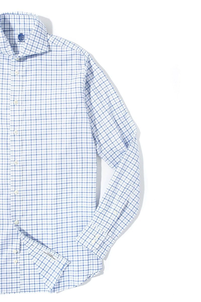 axels is panamera cotton check shirt in blue mens shirts axels vail 39401823371498