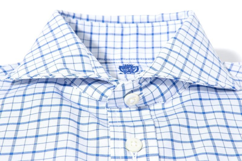 axels is panamera cotton check shirt in blue mens shirts axels vail 39401823437034