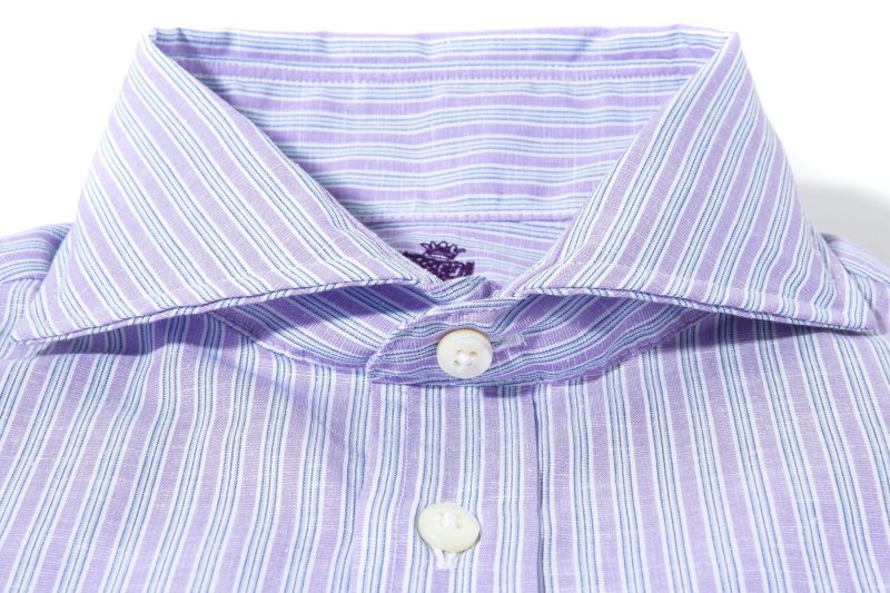 axels is taycan cotton linen shirt in purple mens shirts axels vail 39401824846058