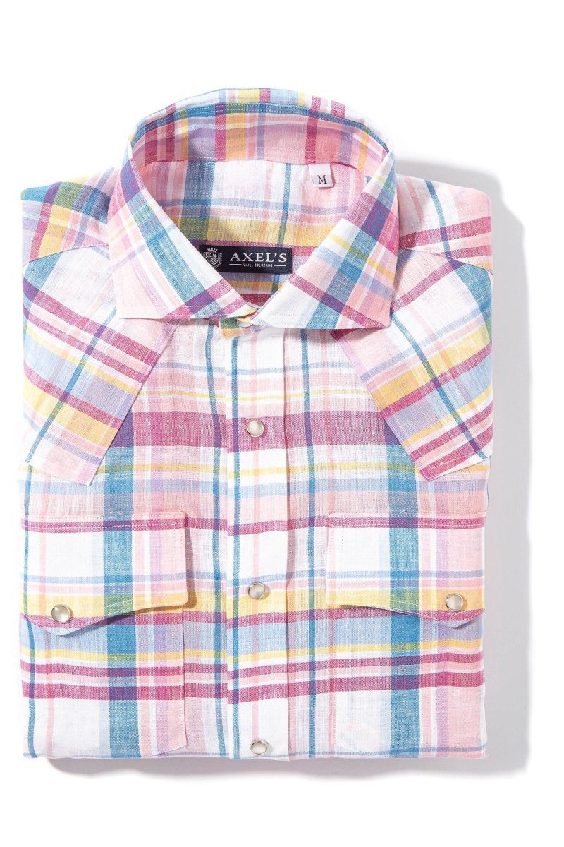 axels is western linen in pink and purple with yellow mens shirts axels vail 39894913908970