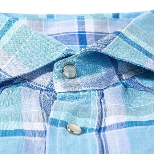 axels is western linen in turquoise with blue window pane mens shirts axels vail 39894828220650